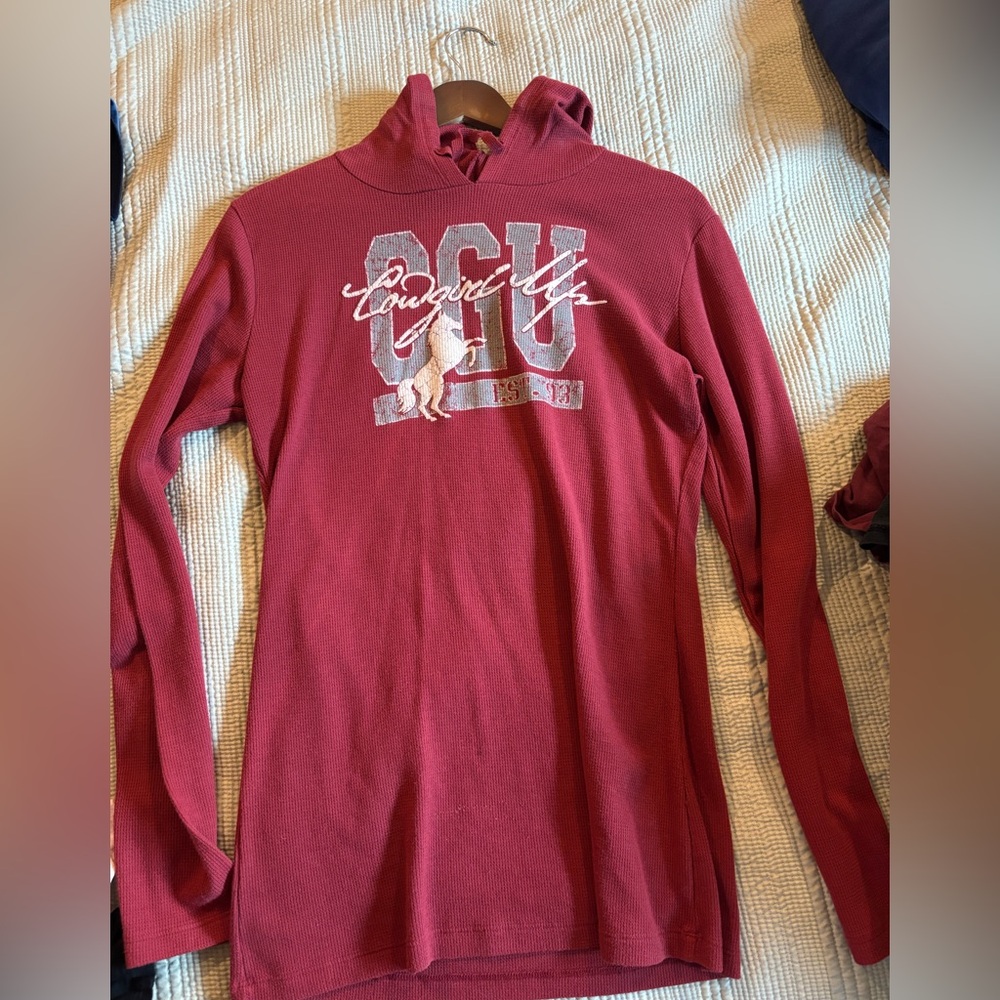 Red Cowgirl Up Long Sleeve Hoodie